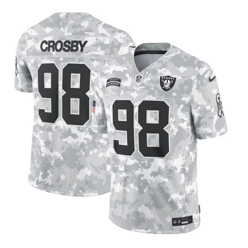 men/women/kids Las Vegas Raiders Maxx Crosby No.98 2024 Salute To Service Jersey