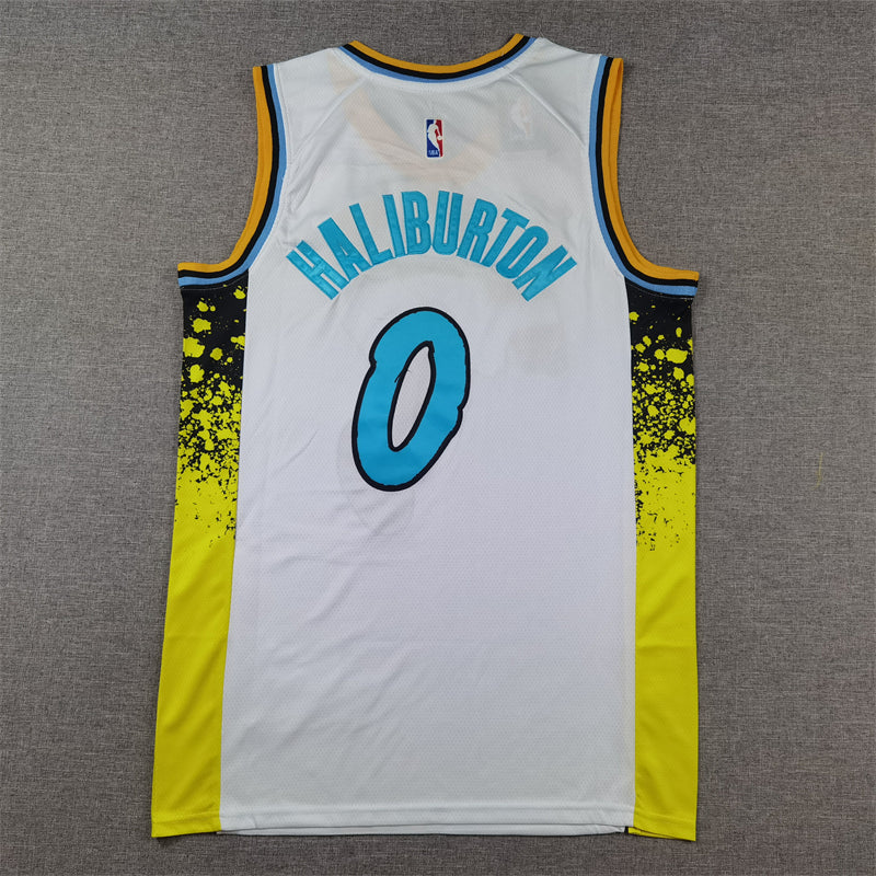 New Season Indiana Pacers Tyrese Haliburton NO.0 Basketball Jersey city version