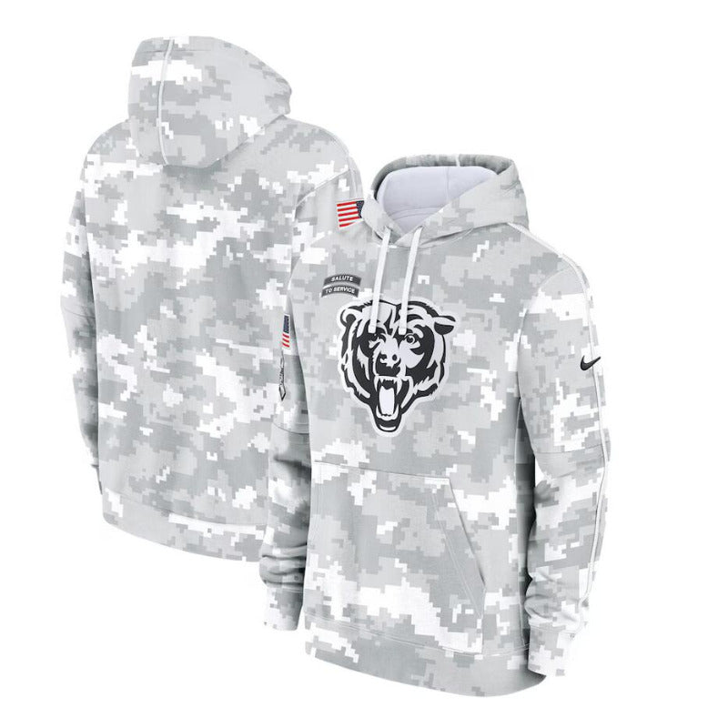 men/women/kids Chicago Bears 2024 Salute to Service Football Hoodies