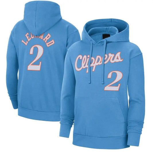 men/women/kids Los Angeles Clippers Leonard NO.2 Blue Basketball Hoodies