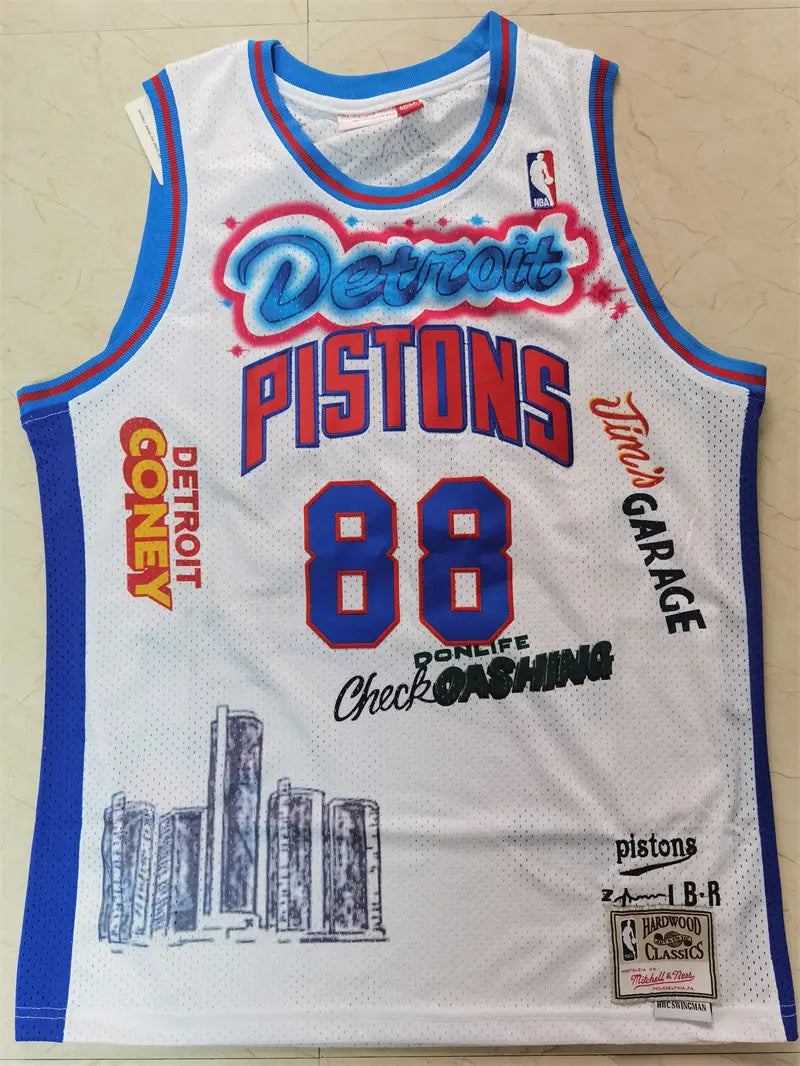 Detroit Pistons Don NO.88 Basketball Jersey