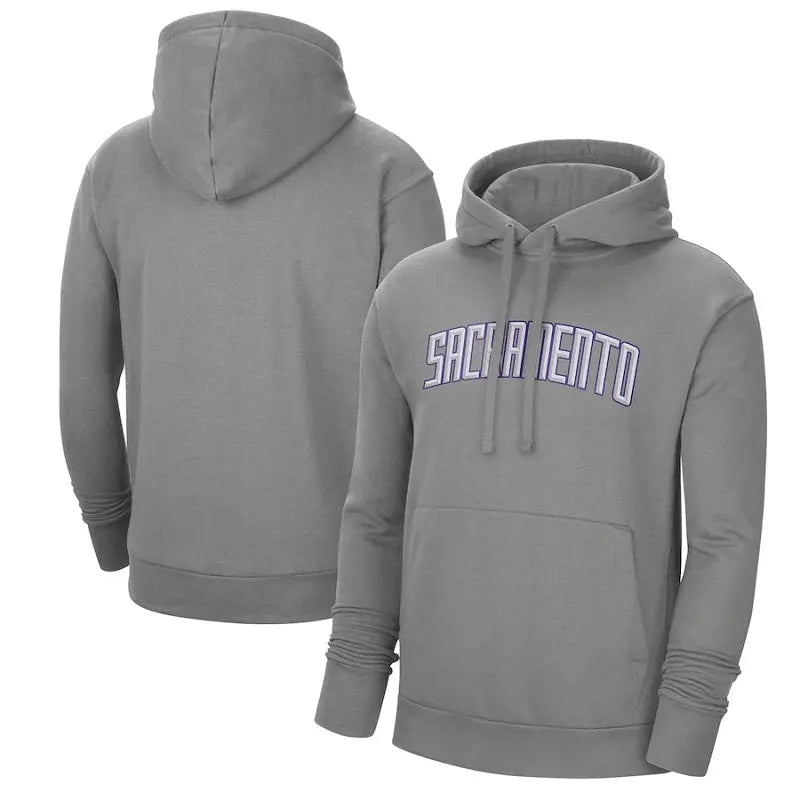 men/women/kids Sacramento Kings Grey Basketball Hoodies