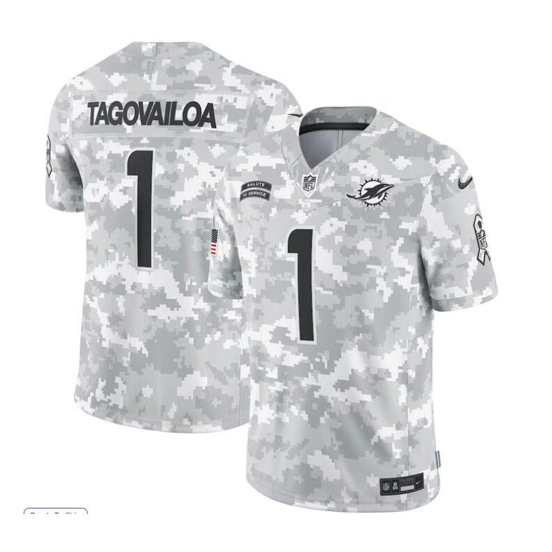 men/women/kids Miami Dolphins Tua Tagovailoa No.1 2024 Salute To Service Jersey