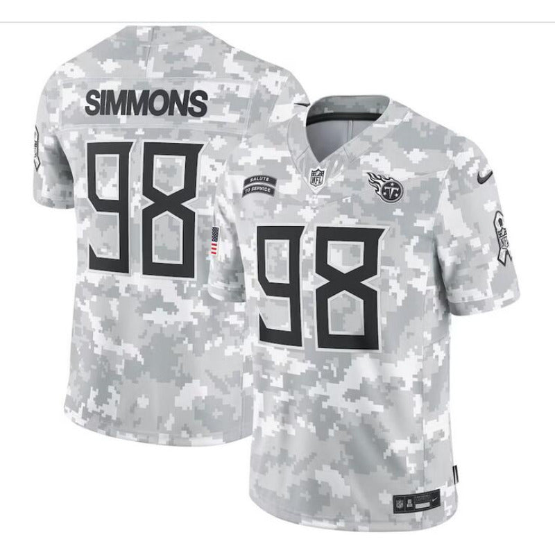 men/women/kids Tennessee Titans Jeffery Simmons No.98 2024 Salute To Service Jersey