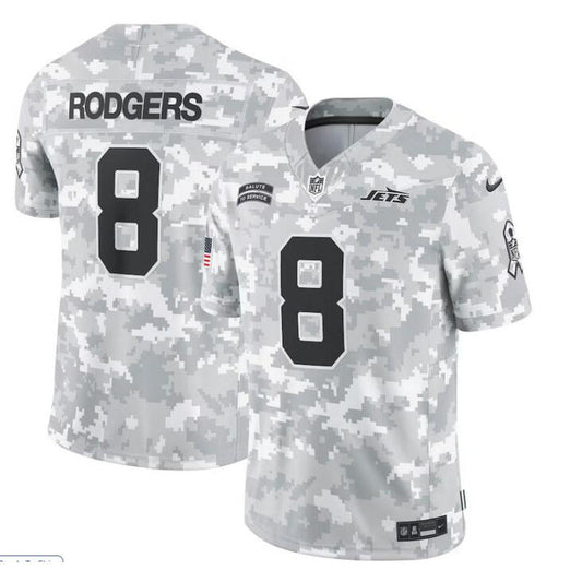 men/women/kids New York Jets Aaron Rodgers No.8 2024 Salute To Service Jersey