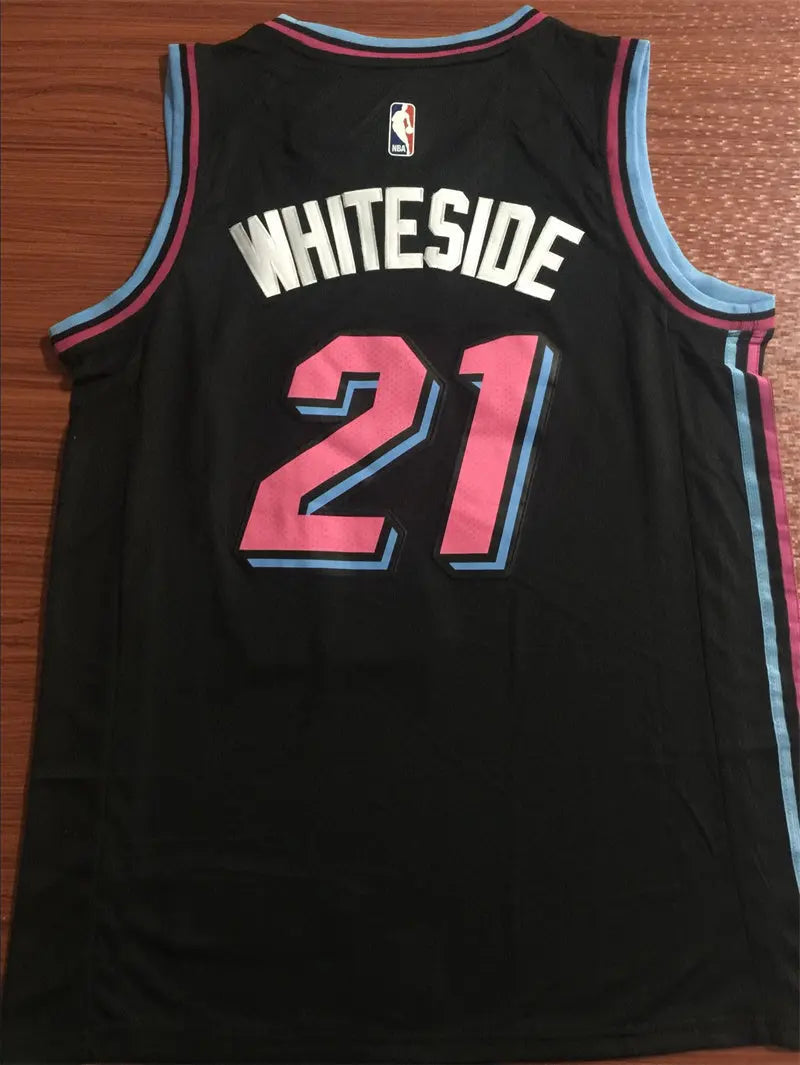 Miami Heat whiteside NO.21 Blue Basketball Jersey