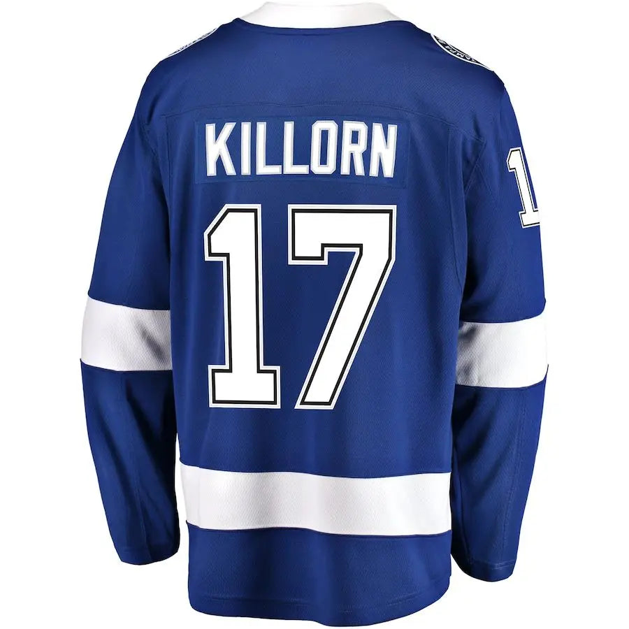 TB.Lightning #17 Alex Killorn Fanatics Branded Home Breakaway Player Jersey  Blue Stitched American Hockey Jerseys