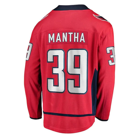 W.Capitals #39 Anthony Mantha Fanatics Branded Home Premier Breakaway Player Jersey Red Stitched American Hockey Jerseys