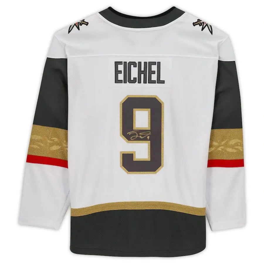 V.Golden Knights #9 Jack Eichel Fanatics Authentic Autographed Fanatics Breakaway Jersey White Stitched American Hockey Jerseys