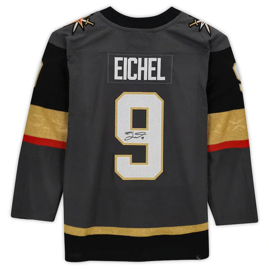 V.Golden Knights #9 Jack Eichel Fanatics Authentic Autographed Gray Stitched American Hockey Jerseys