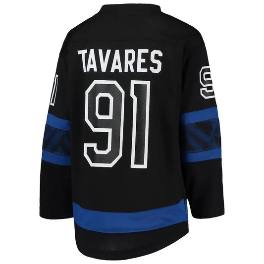 T.Maple Leafs #91 John Tavares Alternate Replica Player Jersey Black Stitched American Hockey Jerseys