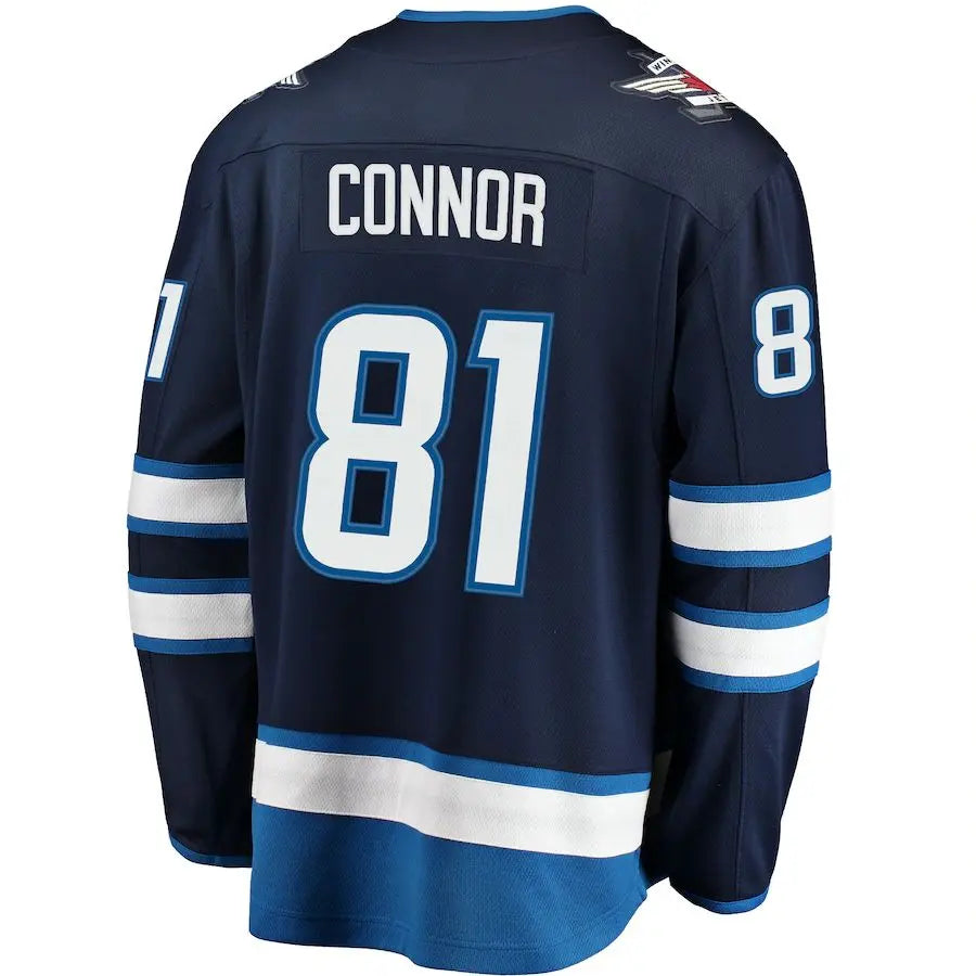 W.Jets #81 Kyle Connor Fanatics Branded Breakaway Replica Jersey  Navy Stitched American Hockey Jerseys