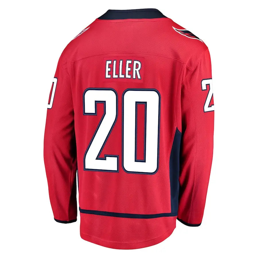 W.Capitals #20 Lars Eller Fanatics Branded Home Breakaway Player Jersey  Red Stitched American Hockey Jerseys