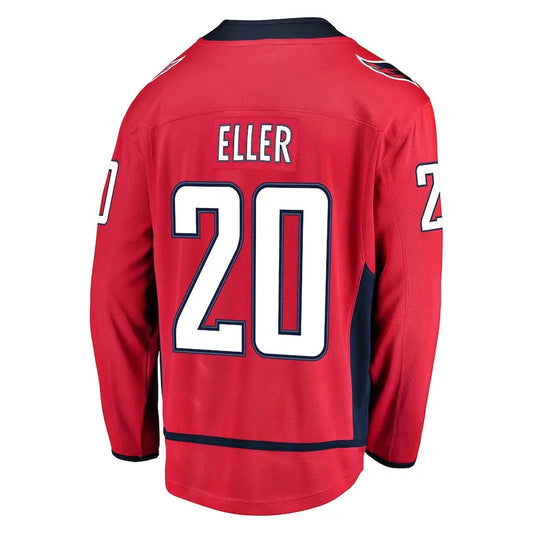 W.Capitals #20 Lars Eller Fanatics Branded Home Breakaway Player Jersey  Red Stitched American Hockey Jerseys