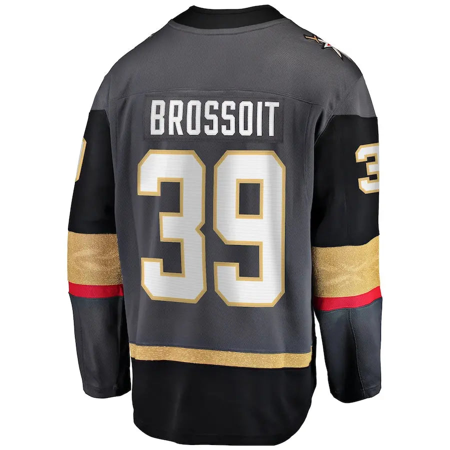 V.Golden Knights #39 Laurent Brossoit Fanatics Branded Home Breakaway Player Jersey  Gray Stitched American Hockey Jerseys