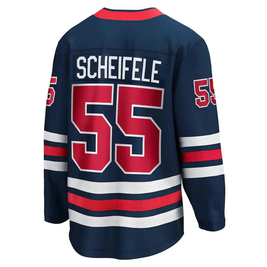 W.Jets #55 Mark Scheifele Fanatics Branded 2021-22 Alternate Premier Breakaway Player Jersey Navy Stitched American Hockey Jerseys