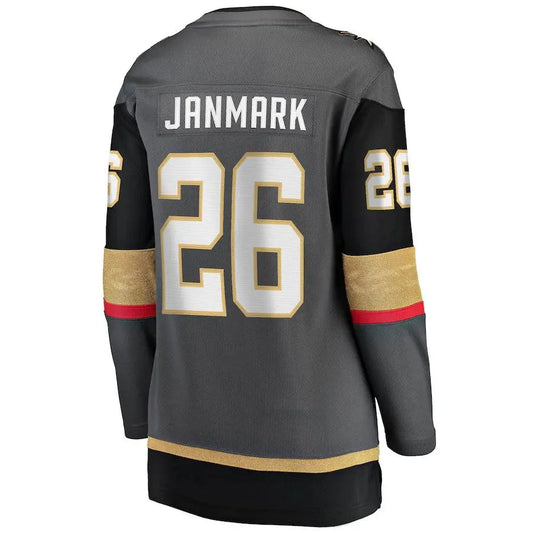 V.Golden Knights #26 Mattias Janmark Fanatics Branded 2017-18 Alternate Breakaway Jersey Gray Hockey Jerseys