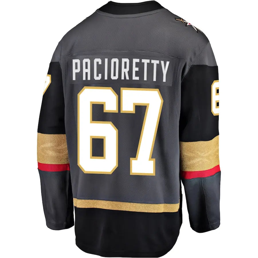 V.Golden Knights #67 Max Pacioretty Fanatics Branded Alternate Breakaway Player Jersey  Black Gray Hockey Jerseys