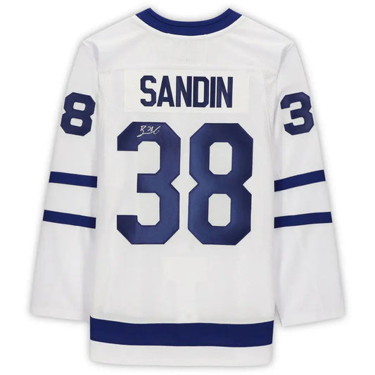 T.Maple Leafs #38 Rasmus Sandin Rasmus Sandin Fanatics Authentic Autographed White  Stitched American Hockey Jerseys