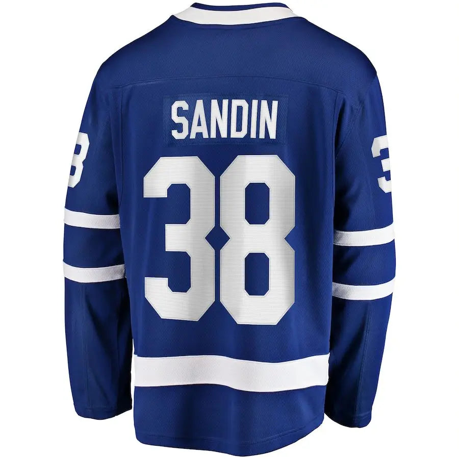 T.Maple Leafs #38 Rasmus Sandin Fanatics Branded Replica Player Jersey Blue Stitched American Hockey Jerseys