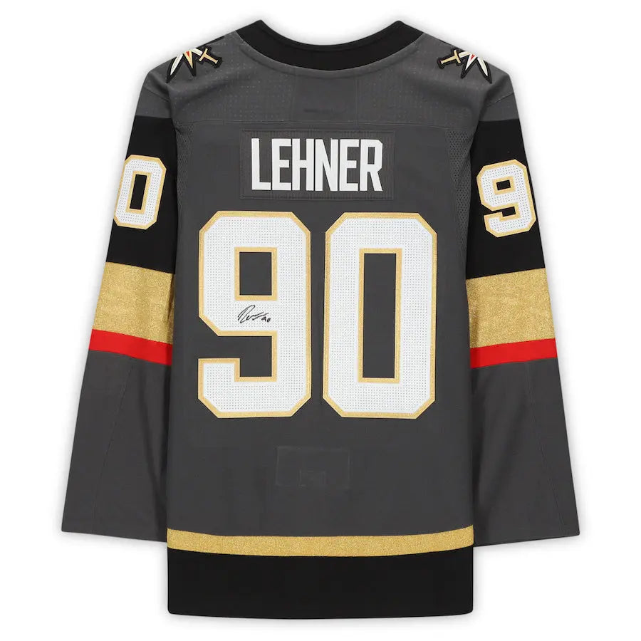 V.Golden Knights #90 Robin Lehner Fanatics Authentic Autographed Gray Hockey Jerseys