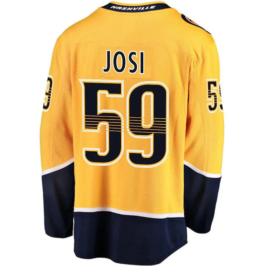 N.Predators #59 Roman Josi Fanatics Branded Breakaway Player Jersey  Gold Stitched American Hockey Jerseys