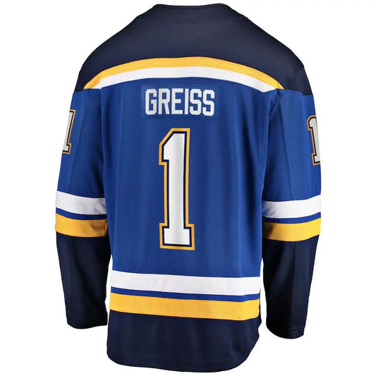 St.L.Blues #1 Thomas Greiss Fanatics Branded Home Breakaway Player Jersey Blue Stitched American Hockey Jerseys