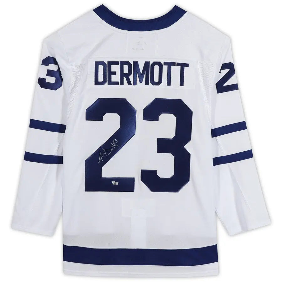 T.Maple Leafs #23 Travis Dermott Fanatics Authentic Autographed White  Stitched American Hockey Jerseys