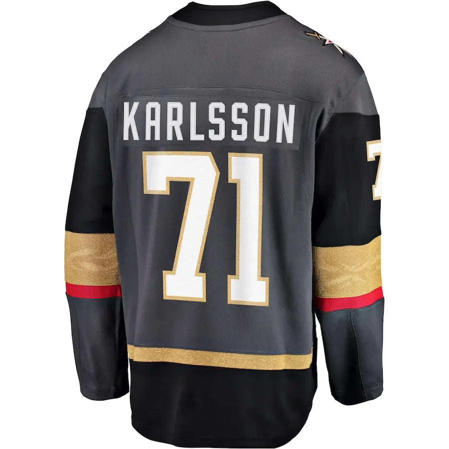 V.Golden Knights #71 William Karlsson Fanatics Branded Alternate Premier Breakaway Player Jersey  Gray Hockey Jerseys