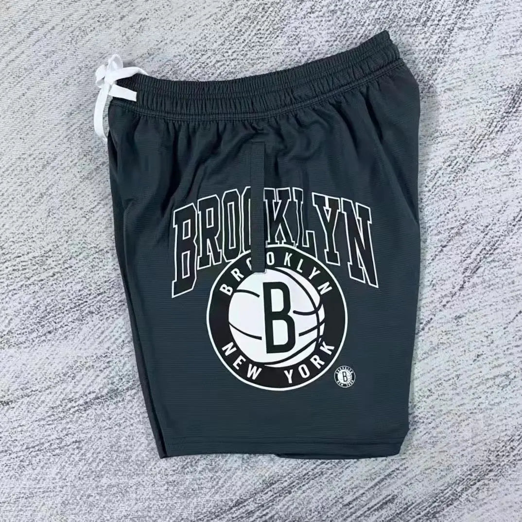 Brooklyn Nets Gray Basketball Shorts