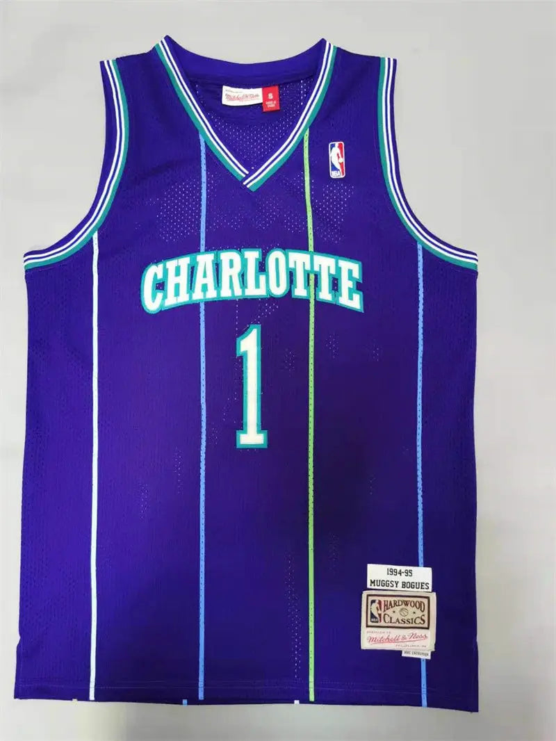 Charlotte Hornets Tyrone Bogues NO.1 Basketball Jersey