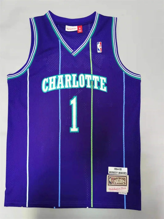 Charlotte Hornets Tyrone Bogues NO.1 Basketball Jersey