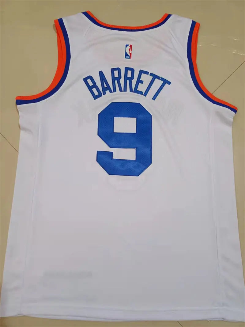 New York Knicks Barrett NO.9 White Basketball Jersey