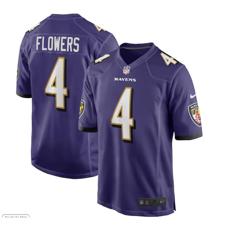 New Season Adult Baltimore Ravens Zay Flowers NO.4 Football Jerseys