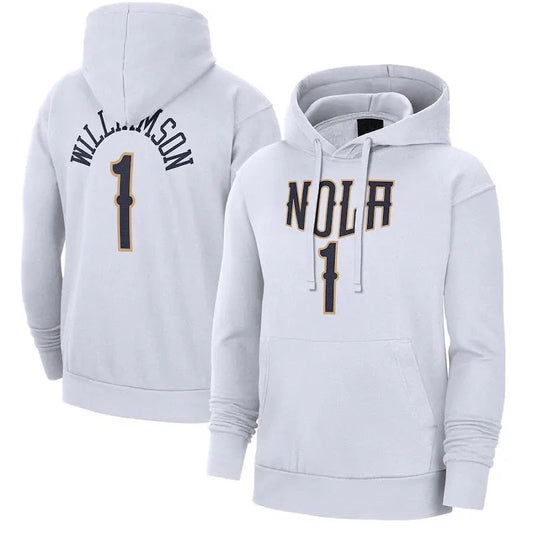 men/women/kids New Orleans Pelicans Williamson NO.1 White Basketball Hoodies