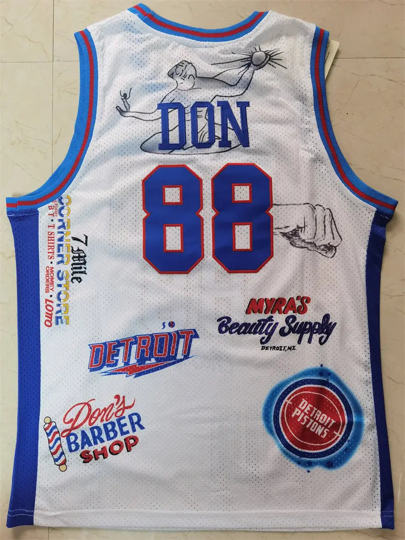 Detroit Pistons Don NO.88 Basketball Jersey